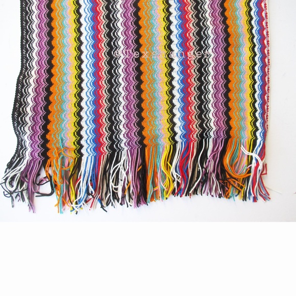 NWT Missoni Wool Chevron Pattern Multicolor Scarf - Picture 5 of 9
